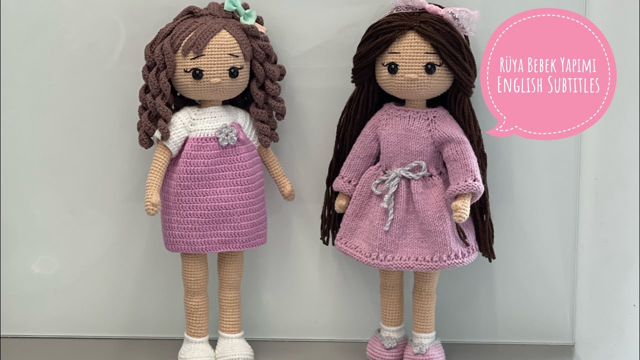 Amigurumi Kız Bebek Yapımı 1/3💕Rüya Bebek(Eng Subtitles)(bacak, kol) Amigurumi Doll,crochet Pattern