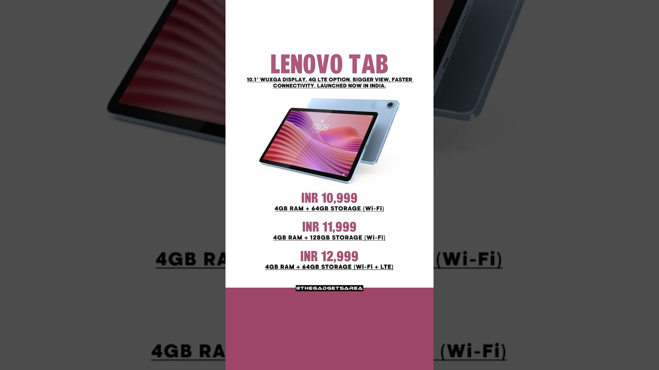 Lenovo Tab 2025 with Helio G85, 5100mAh Battery at ₹10,999 