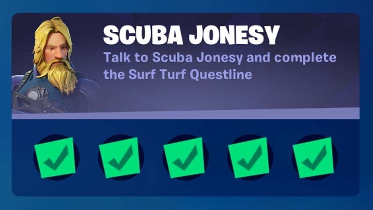Fortnite Complete 'Scuba Jonesy' Challenges Guide - How to Complete the Surf Turf Questline