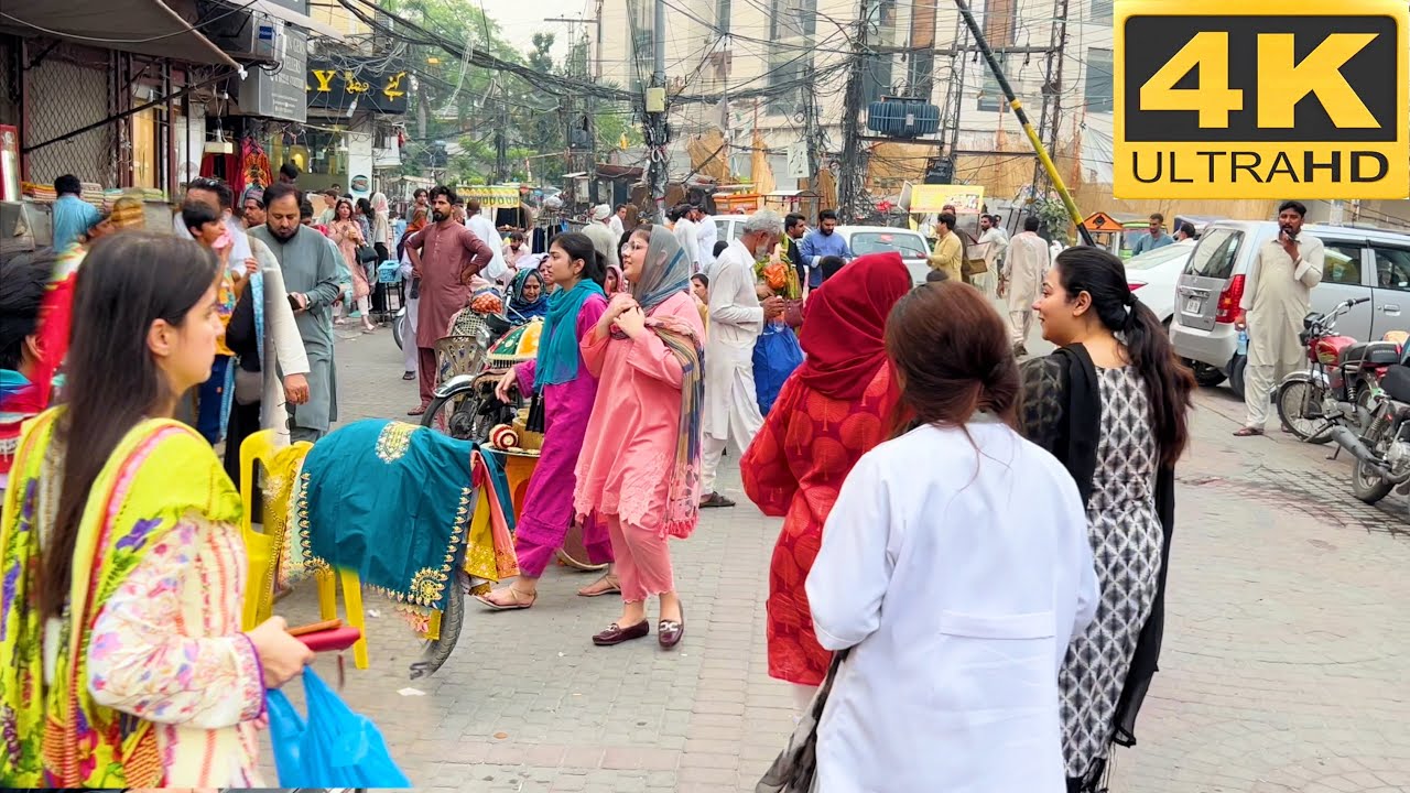 (Full HD)  Liberty Market  Lahore ,Pakistan | Amazing  City Waking Tour  Liberty Market Lahore 4k