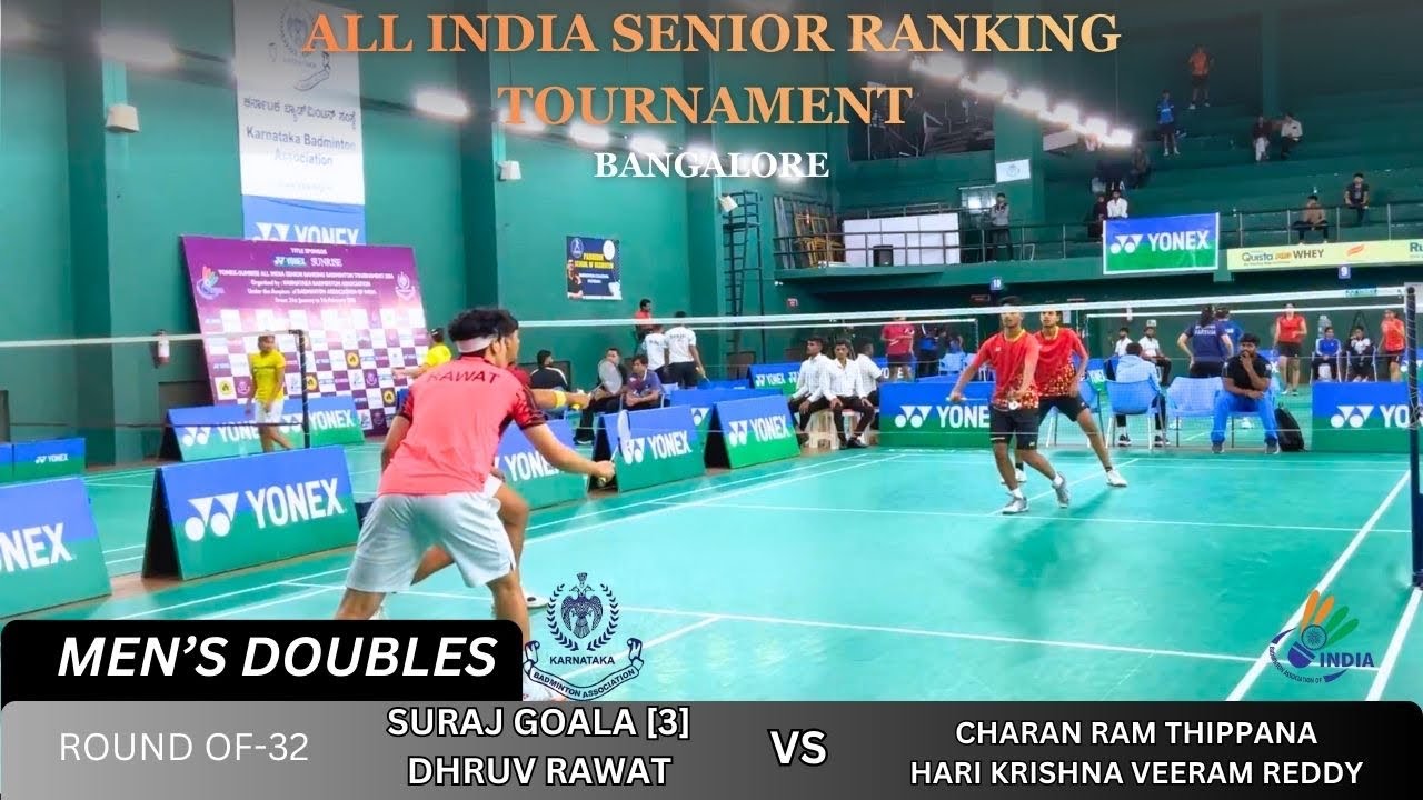 Dhruv Rawat & Suraj Goala 🇮🇳 vs Charan T. & Hari Krishna V.R. 🇮🇳 | R32 | MD | All India Ranking 🏸🔥
