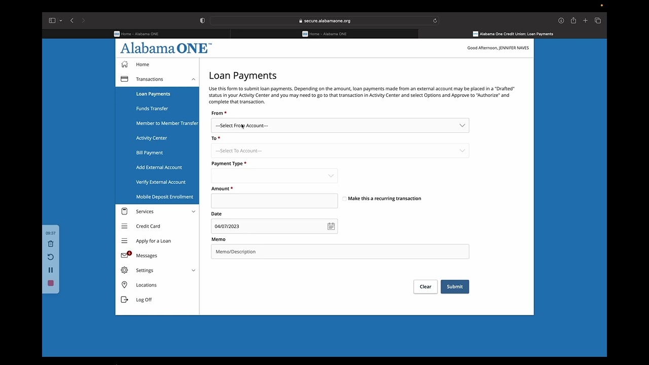 Online Banking - Loan Payments