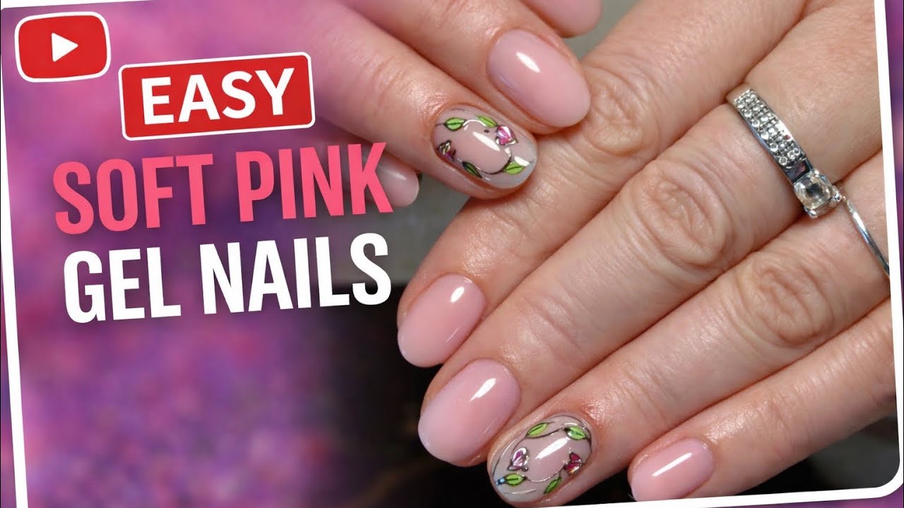Easy Soft Pink Gel Nails 