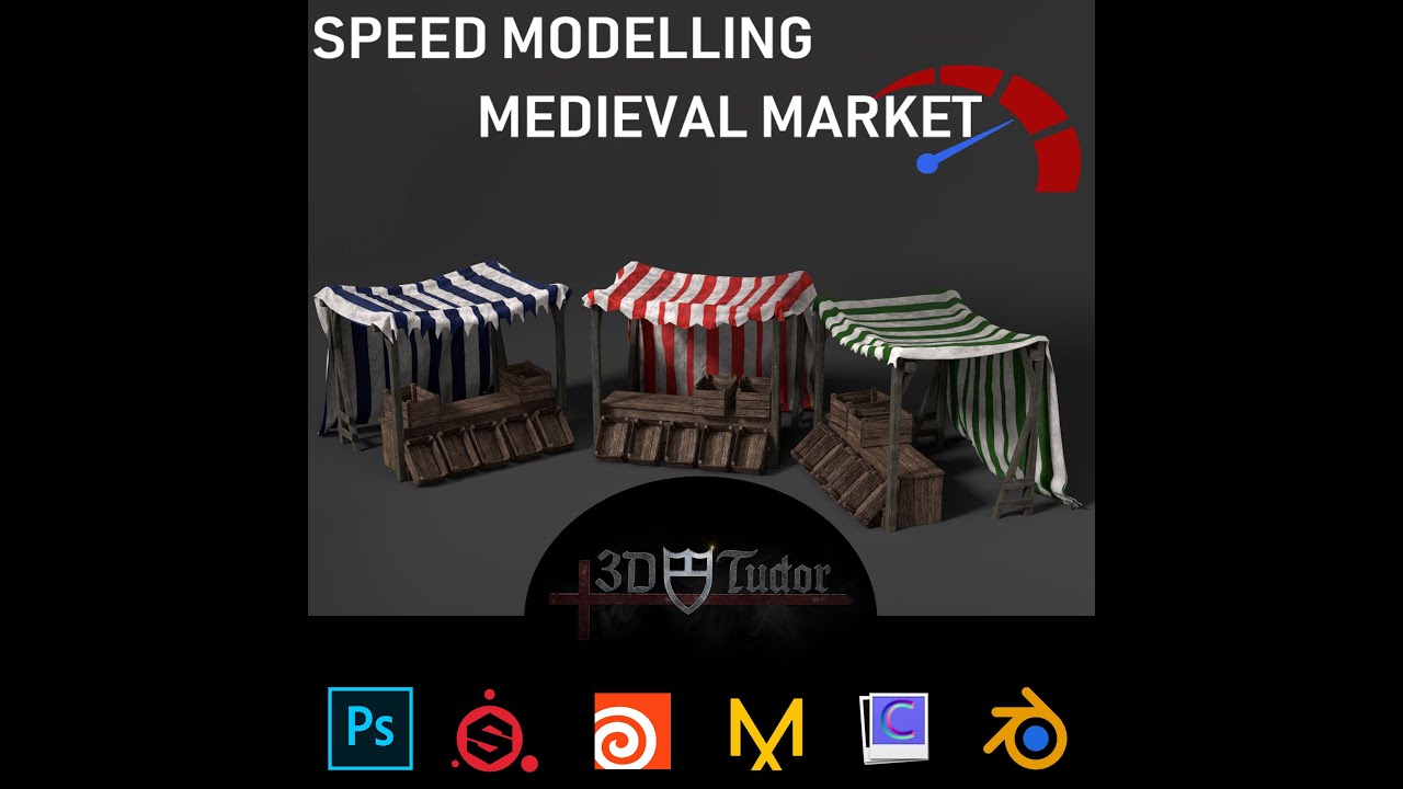 Modelling Medieval Market Stall Blender Timelapse 3D Model