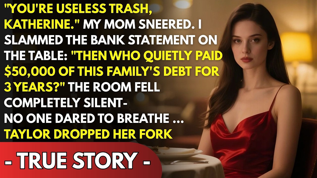 AT FAMILY DINNER, MOM CALLED ME “USELESS TRASH”—I ASKED  WHO PAID YOUR $50K DEBT FOR 3 YEARS