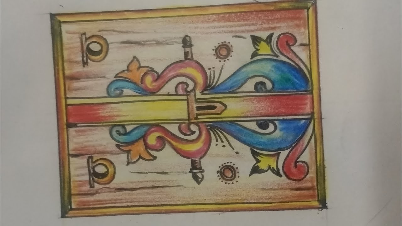Intermediate grade Exam 2024 Design 20 ×14 cm वरील दरवाजा साठी संकल्प चित्र