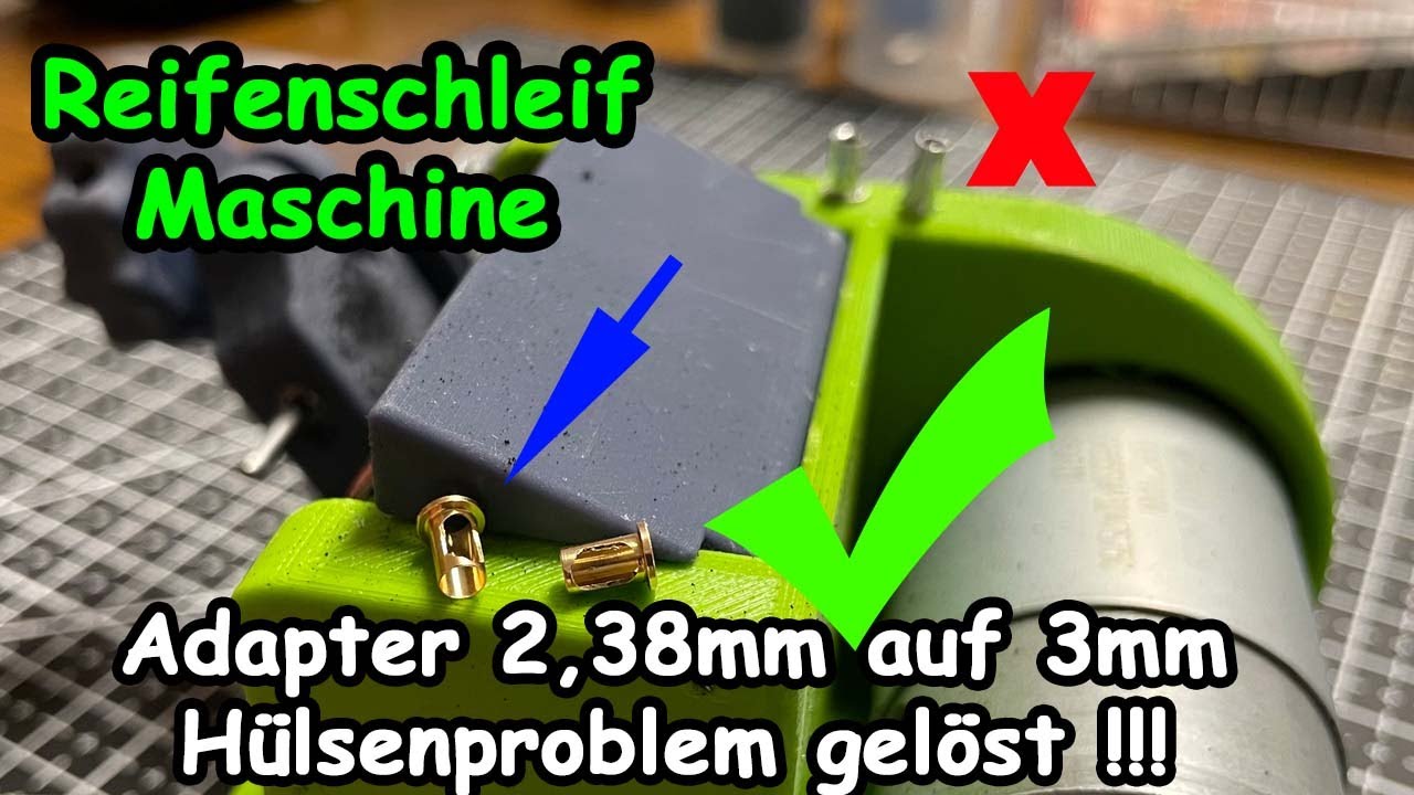Reifenschleifmaschine Voralpen Raceway Hülsenproblem gelöst durch BRM Adapter 3mm auf 2,38mm