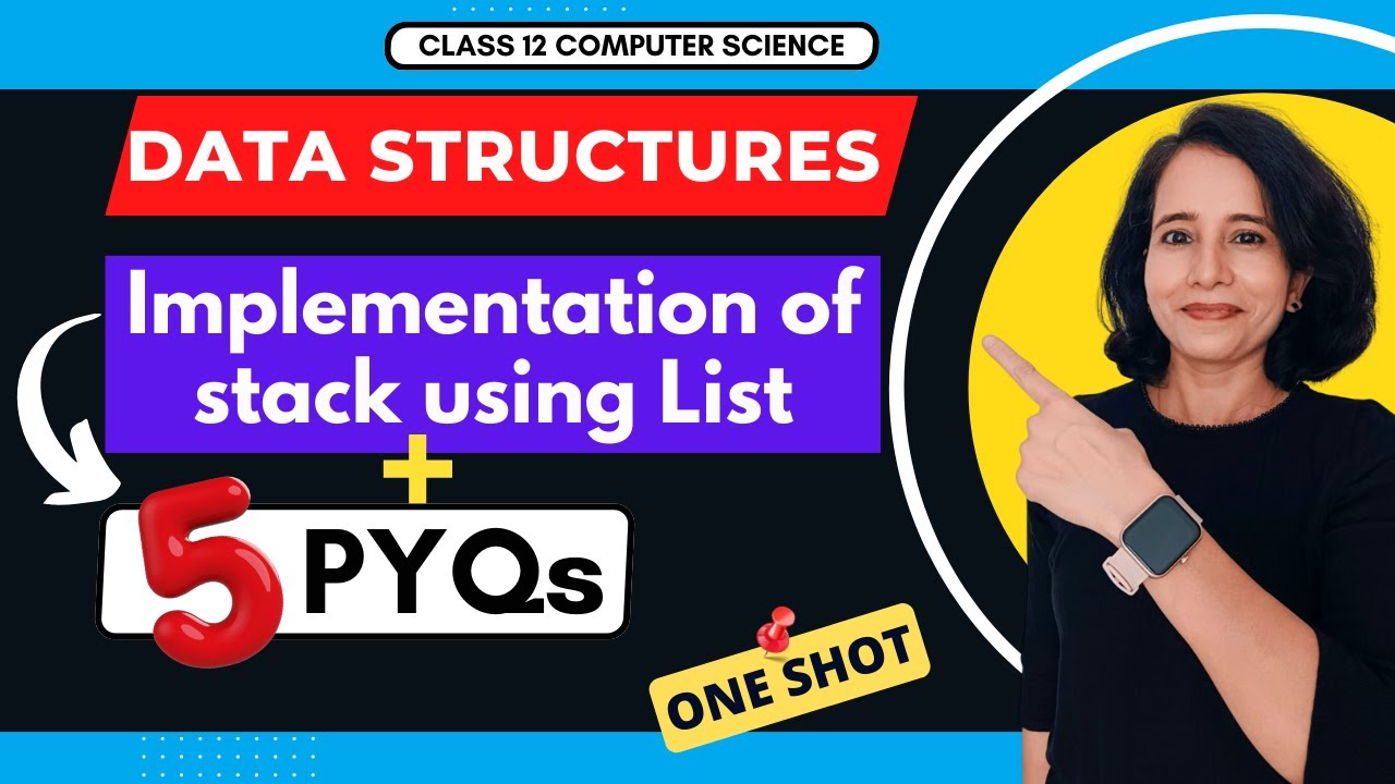 Структура данных STACK с использованием LIST | ВОПРОСЫ | PYQs | CBSE 12 класс по информатике | ХИНДИ