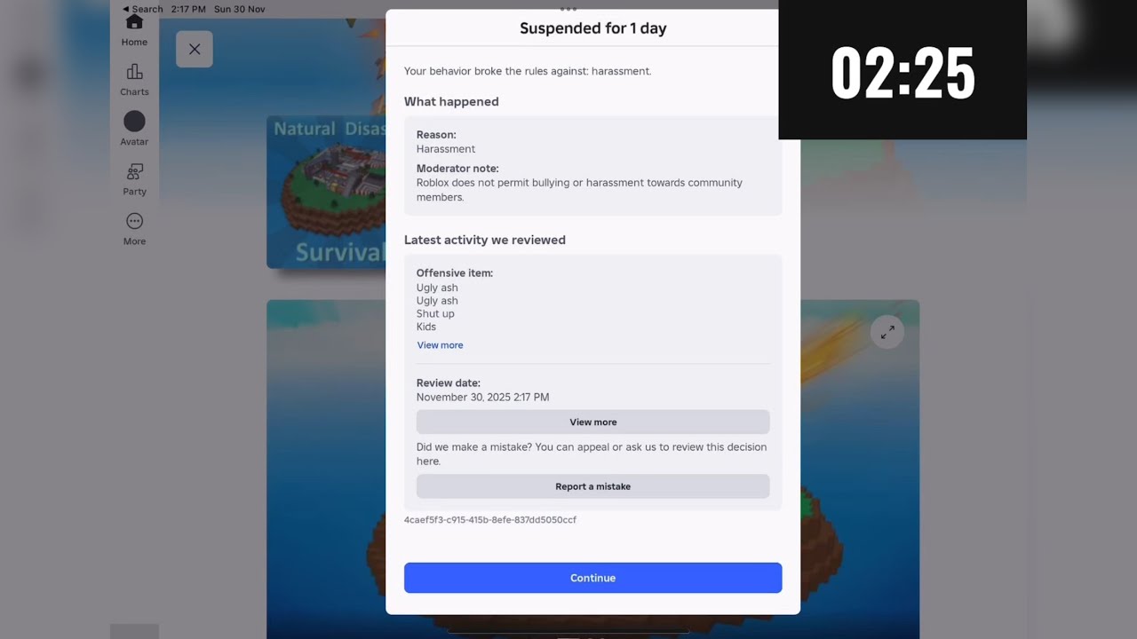 Roblox ban speedrun 