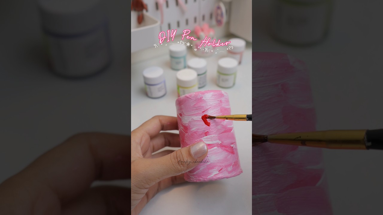 DIY Pen Holder From Waste ✨🍓 #diy #shorts