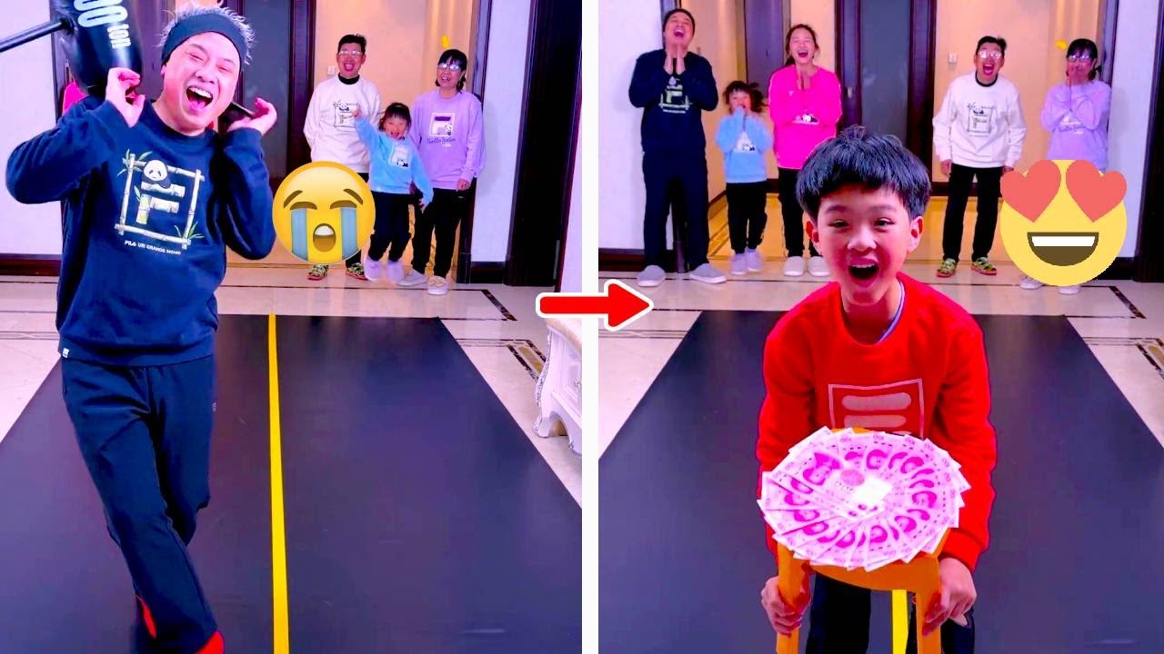 Family Games | Blindfolded Straight Line Walk Challenge! So difficult! #funny #partygame #challenge