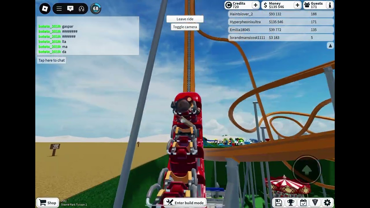 My singlerail coaster in themepark tycoon 2 Single rail
