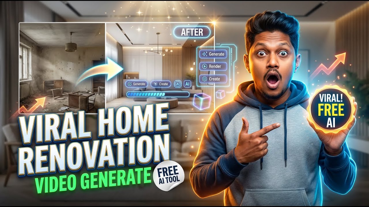Viral AI Renovation Video හදමු Free AI Tools වලින්