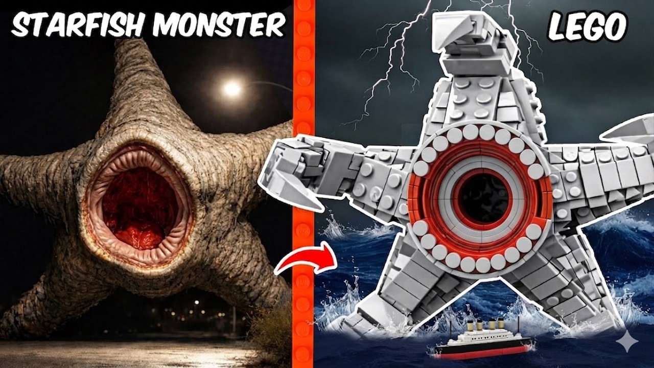 LEGO Horror: Recreating STARFISH MONSTER Destroying BIKINI BOTTOM! | AM Bricks Galaxy
