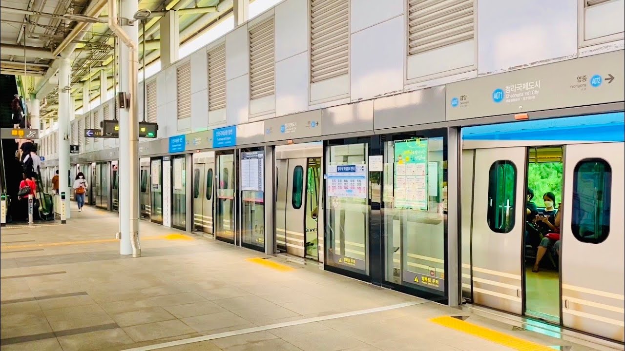 공항철도 청라국제도시역 진입,발차 / Airport Railroad Cheongna Int'l City
