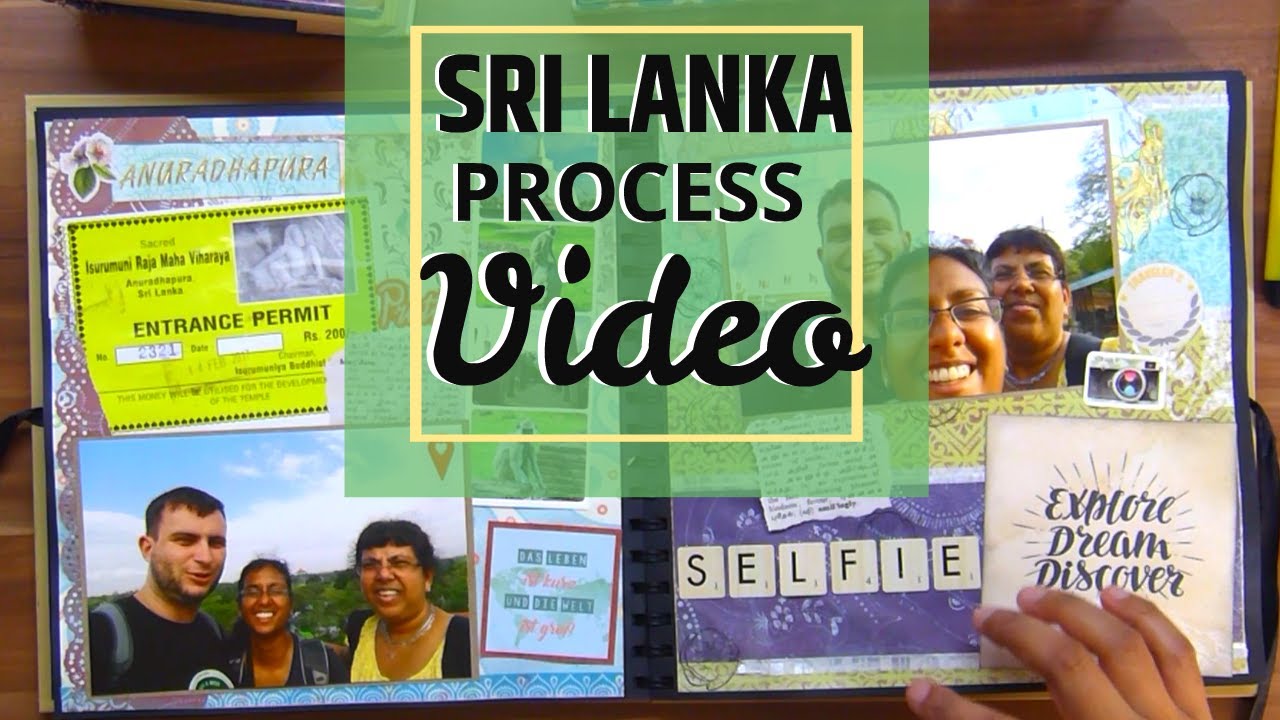 3 layouts of SRI LANKA travel scrapbook album - Process video, easy, simple, fast