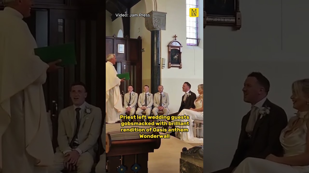 Priest shocks wedding with brilliant rendition of Oasis' Wonderwall