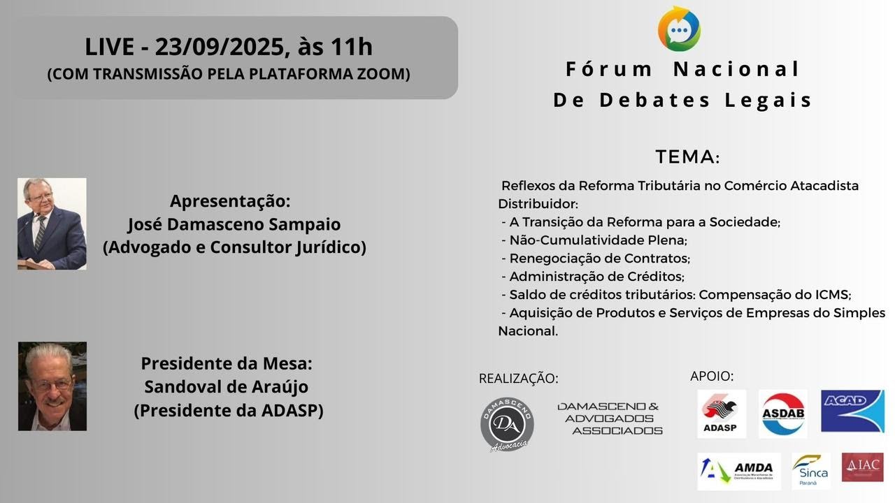 Fórum Nacional de Debates Legais 23/09/2025