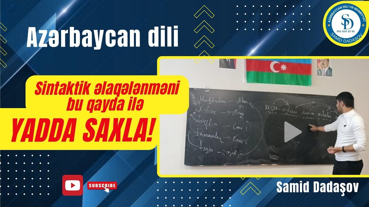 CÜMLƏ ÜZVLƏRİ ARASINDA SİNTAKTİK ƏLAQƏLƏR  (Maraqlı qayda ilə yadda saxla! )