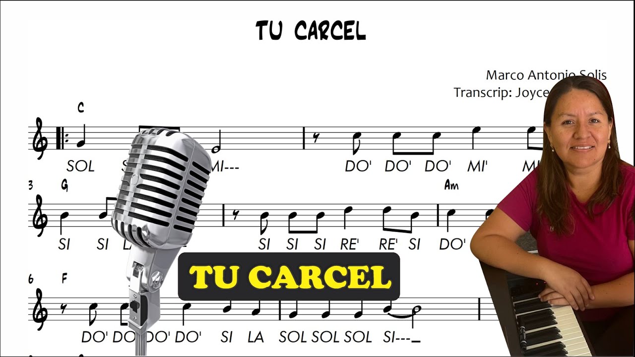 🎤✅🎵Tu carcel (Partitura) flauta, violín, guitarra, melódica, piano