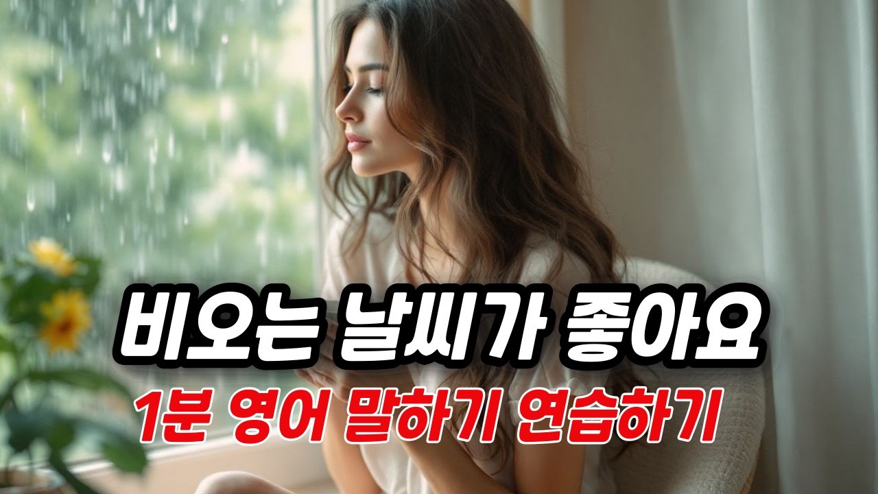 [중간 광고 없음]  45. 1분 영어 말하기 연습 자료로 활용해 보세요. (주제 - 비 오는 날씨가 좋아요) - 연습하기 편 - 너무 어려워 하지 말고 차근 차근 보세요.