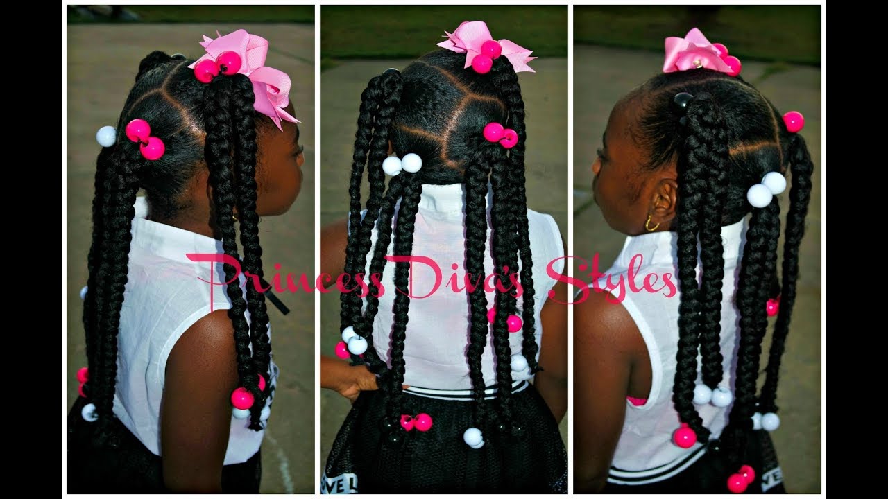 4 slick Ponytails With Braids | Using 1 pack Of Expression Hair