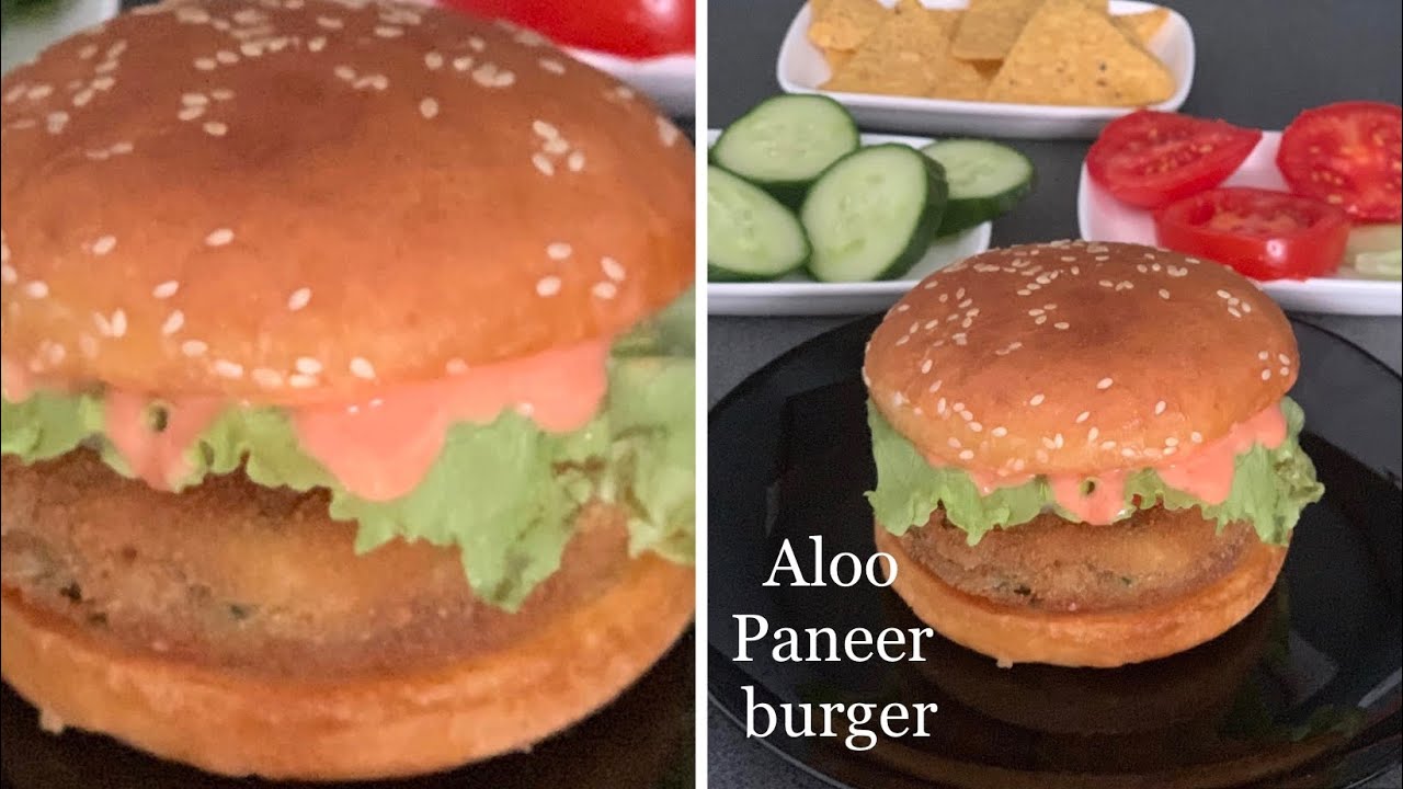 Aloo Paneer burger recipe | Spicy & tasty veg burger recipe | homemade Paneer burger recipe
