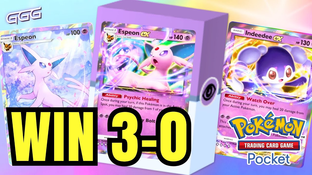 3-0 INSANE Heal Deck! Espeon ex + Indeedee ex | Pokémon TCG Pocket | No Commentary