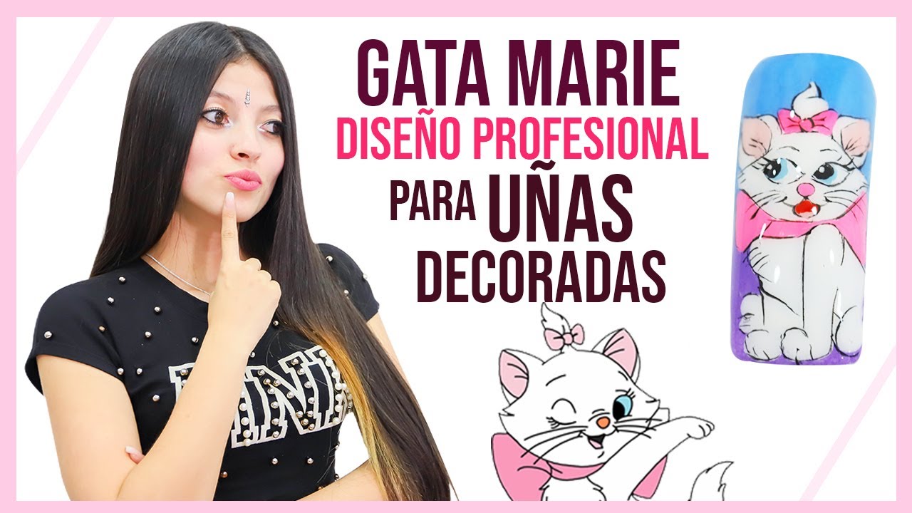 UÑAS DECORADAS gata Marie 😻 ¡¡ Paso a Paso decoración de uñas !! 💅 Diseños de uñas 2020
