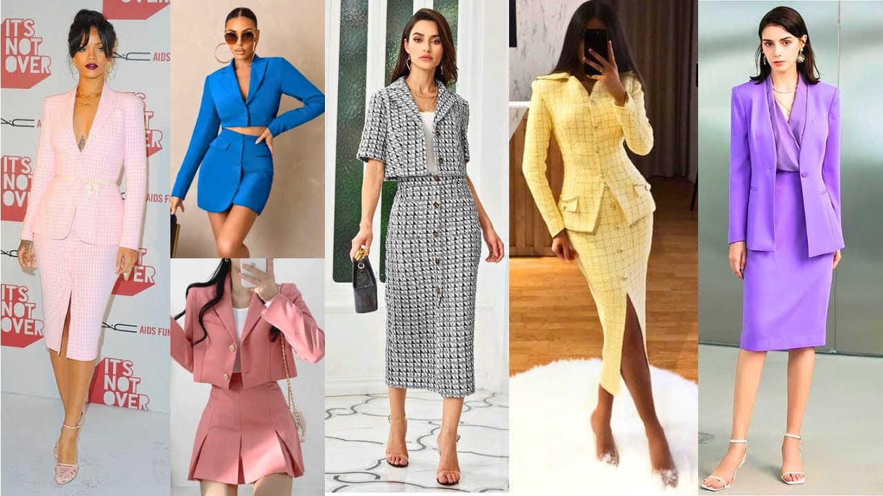 SKIRT SUITS DESIGNS FOR LADIES || TRENDY SKIRT SUIT DESIGN || BLAZER SUIT FOR WOMEN