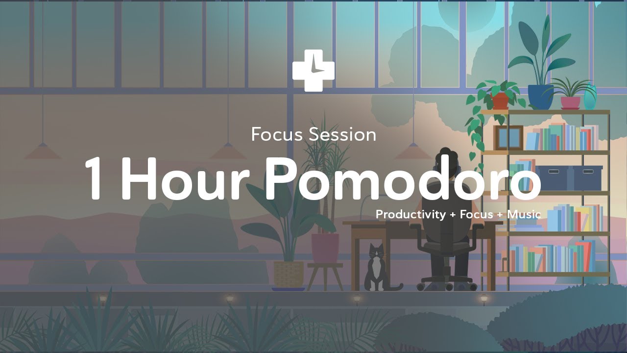 Work/Study 1hr w/ lofi hip hop 🎵 | Pomodoro 25:5 Timer