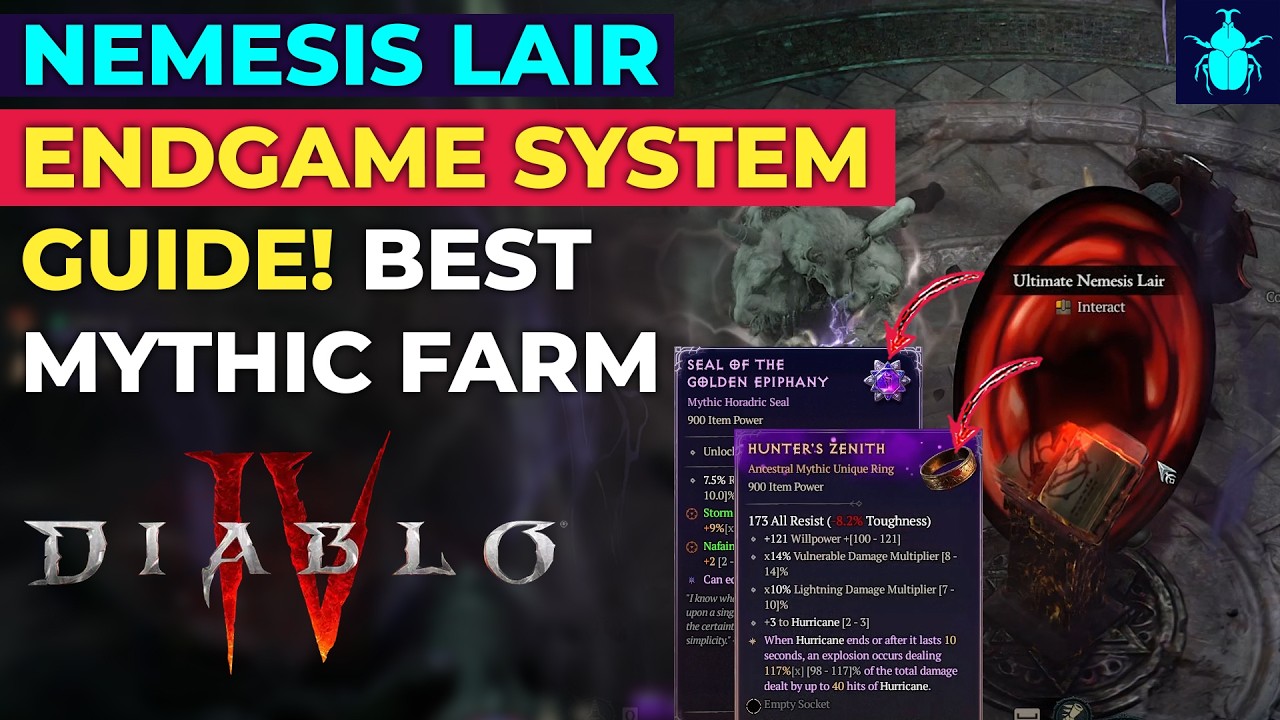 Diablo 4: Гайд по эндгейм-системе Nemesis Lair! (Лучший фарм мификов в 14-м сезоне)