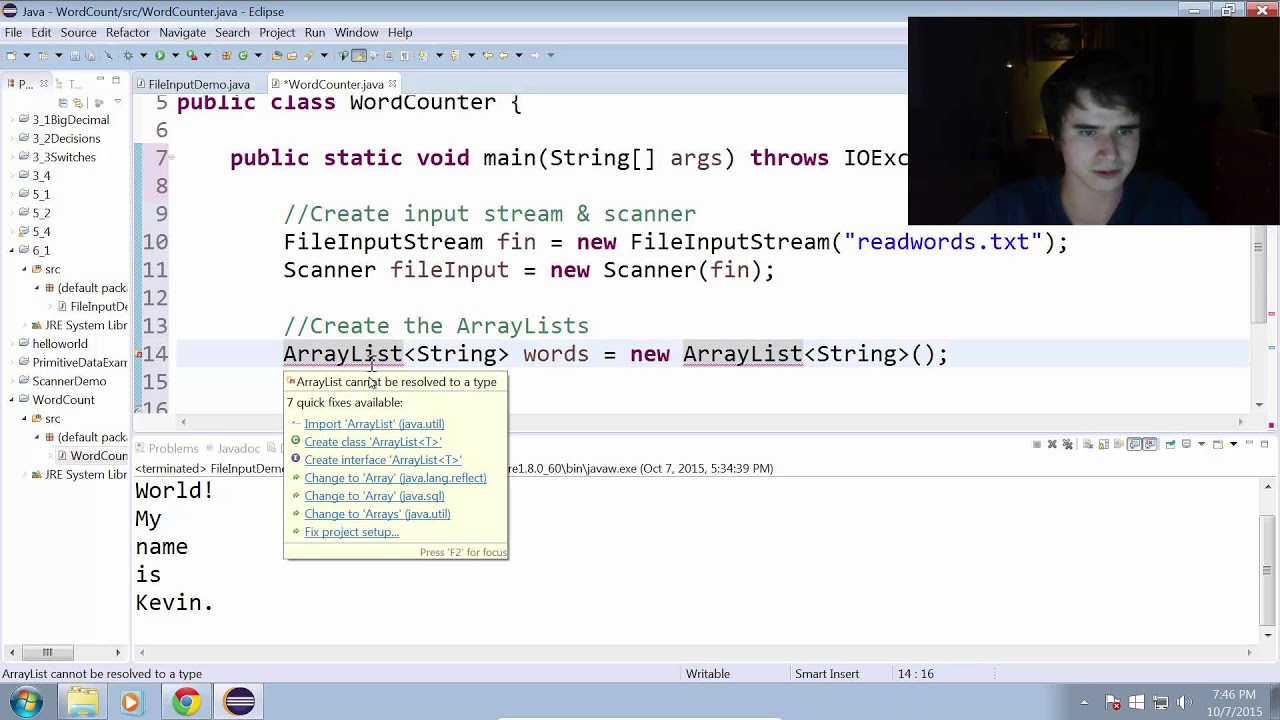 Creating a Word Counting Program in Java (6.1)