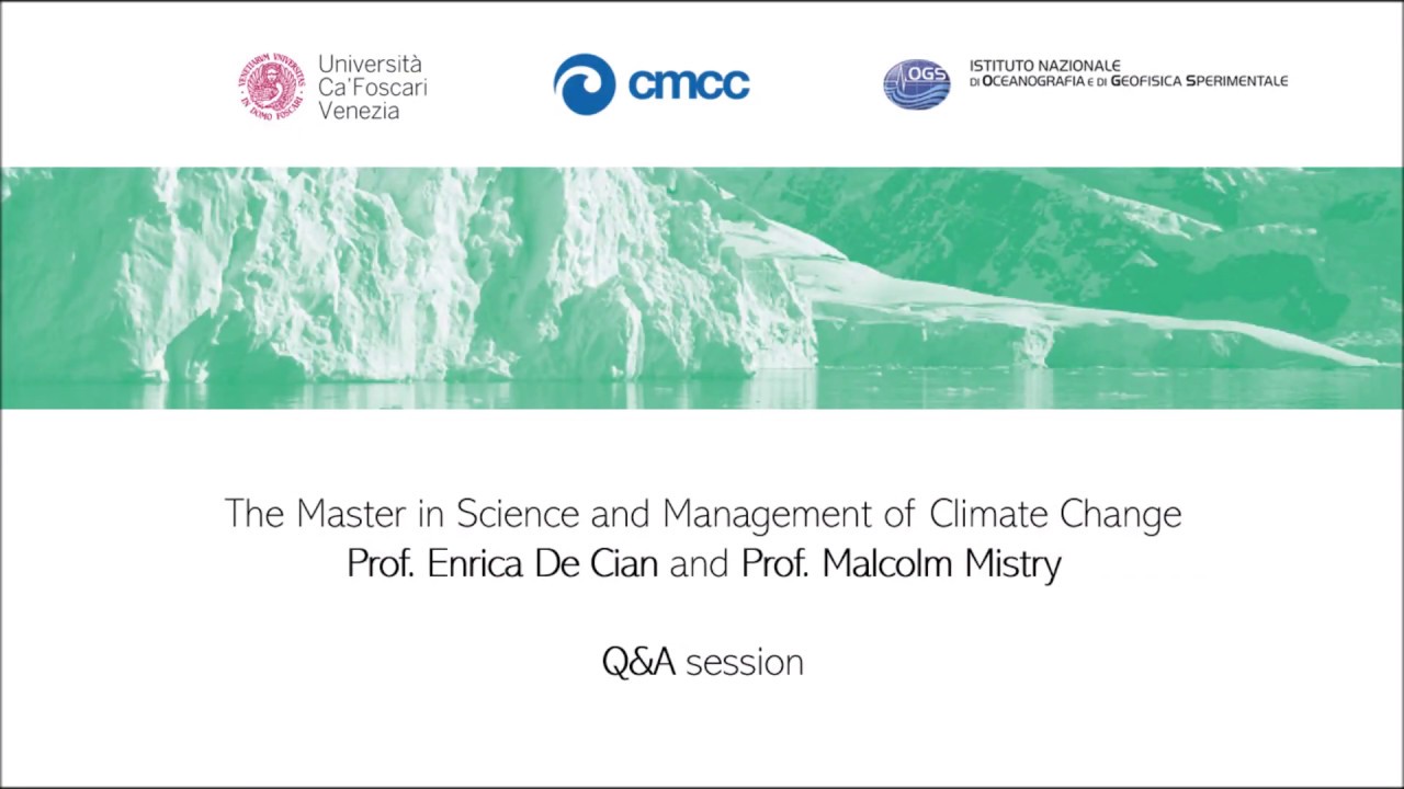 Master of Research in Science and Management of Climate Change