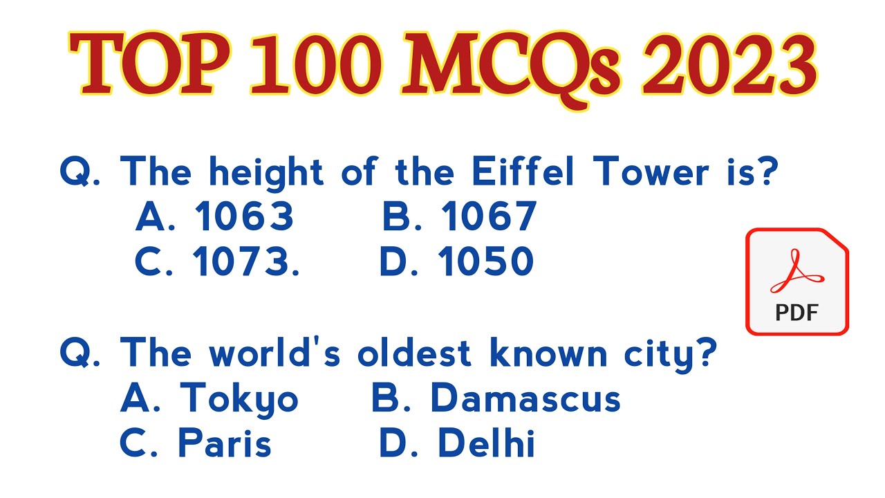 TOP 100 MCQs 2023|| Most Repeated MCQs||For All Exams CSS, PMS, ETEA, PPSC, NTS, KPSC||