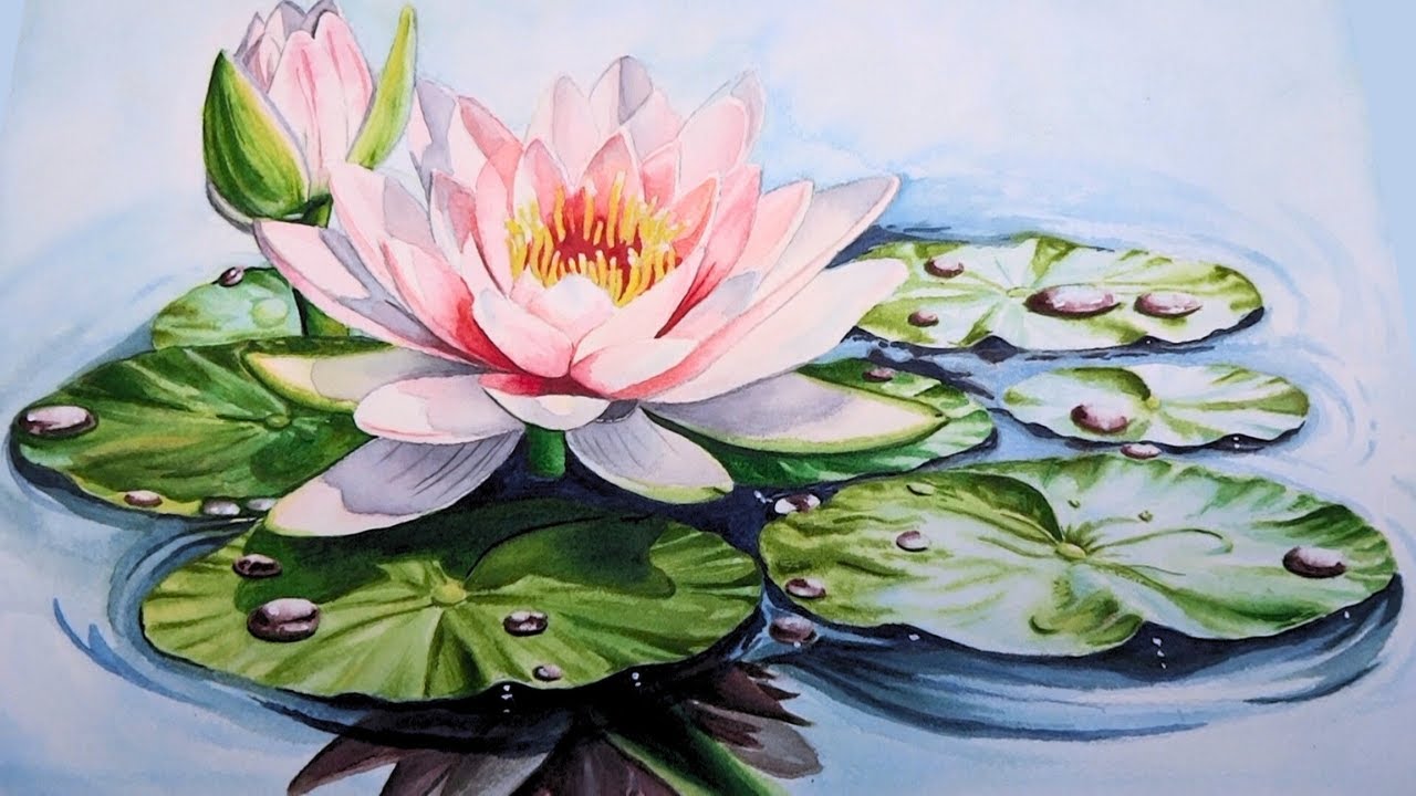 Water Lily Painting | How To Paint Water Lillies in Watercolor