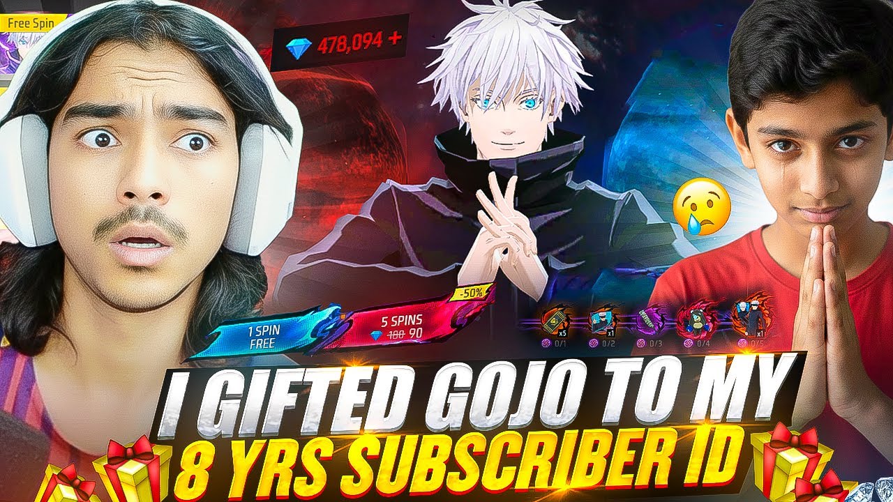 Gifting Gojo Bundle in My Small Subscriber Account😱Completing His Dream😭 Garena freefire