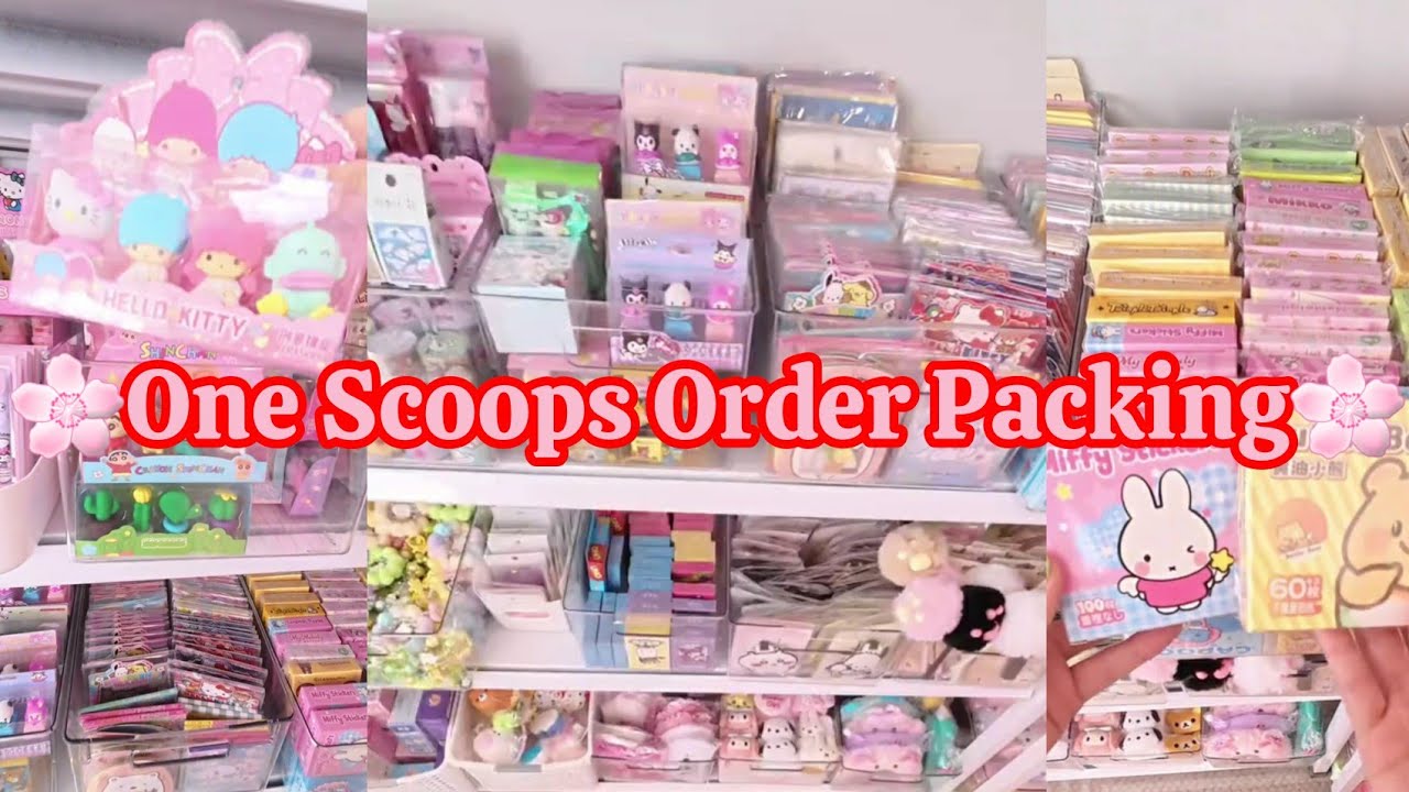 One Scoop Order Packing🎀#aestheticpacking #packingorders #packwithme #smallbusinessowner #scoops 