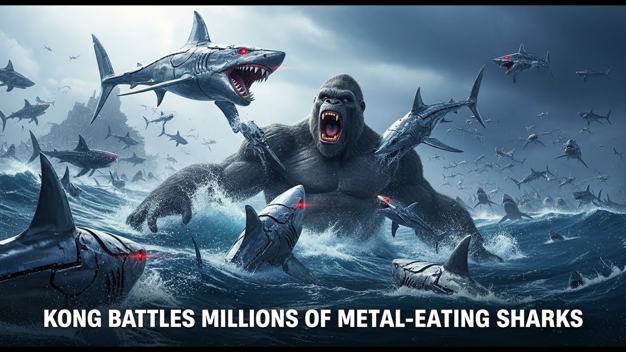 Kong vs MILLIONS of Metal Eating Sharks — This Should Be Impossible!