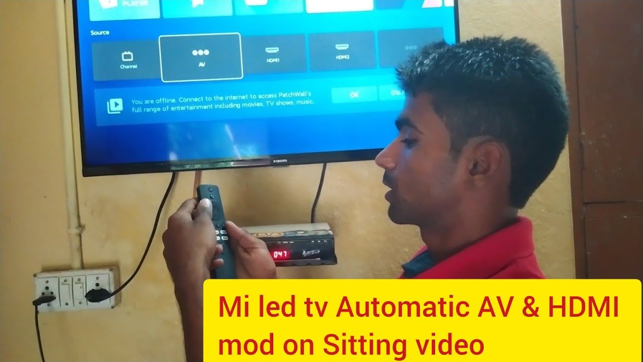 Mi LED AV & HDMI सेटिंग ऑन कैसे करे / Mi led tv Automatic AV & HDMI mod on Sitting video