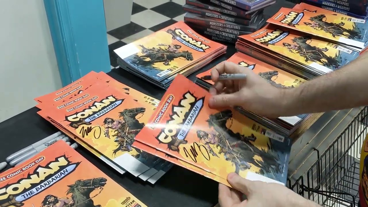 Signing CONAN THE BARBARIAN #0 at Third Eye Comics