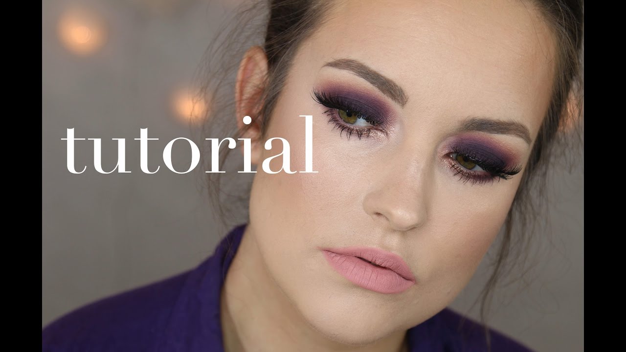 Fioletowe, wieczorowe, smoky. Tutorial makijażu.