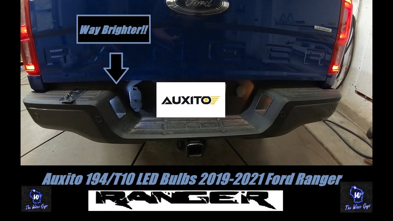 Auxito 194 LED Blubs For 2019-2021 Ford Ranger License Plate Lamp Install