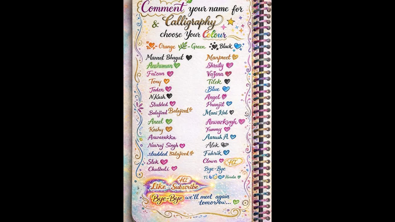 live : Name writing