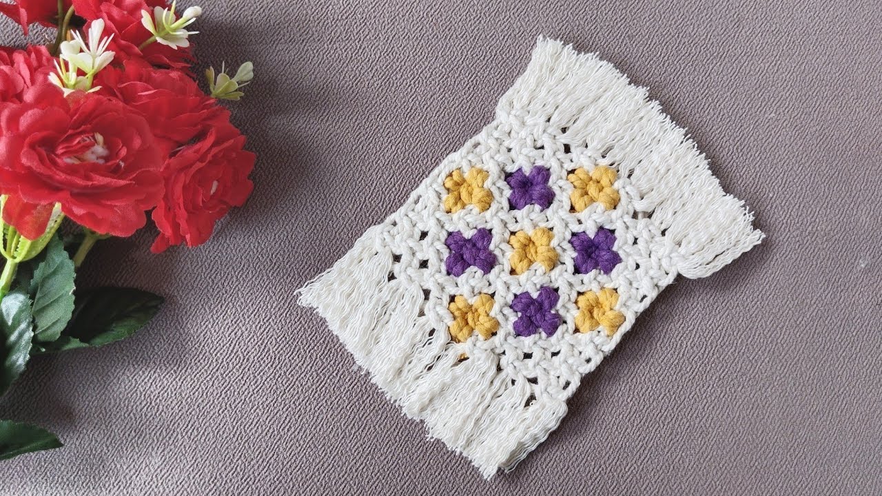 DIY Macrame Flower Pattern Coaster | Macrame Coaster Tutorial