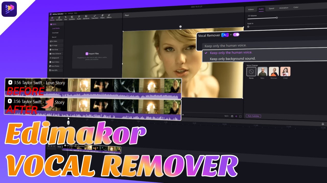 How to Remove Vocals from ANY Song with Vocal Remover AI | Edimakor Vocal Remover Tutorial