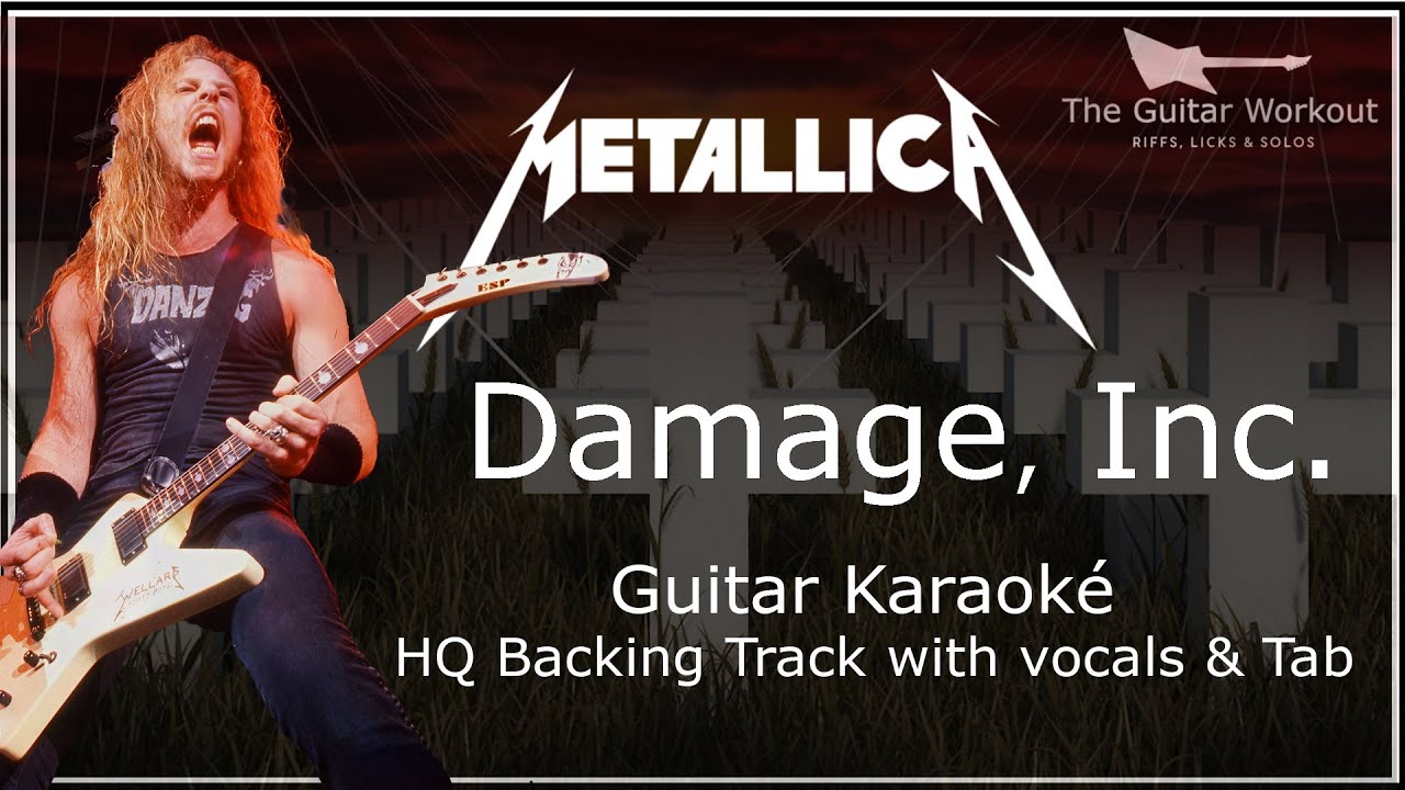 Metallica - Damage, Inc. (HQ Backing Track with vocals & tab | Guitar Karaoke)