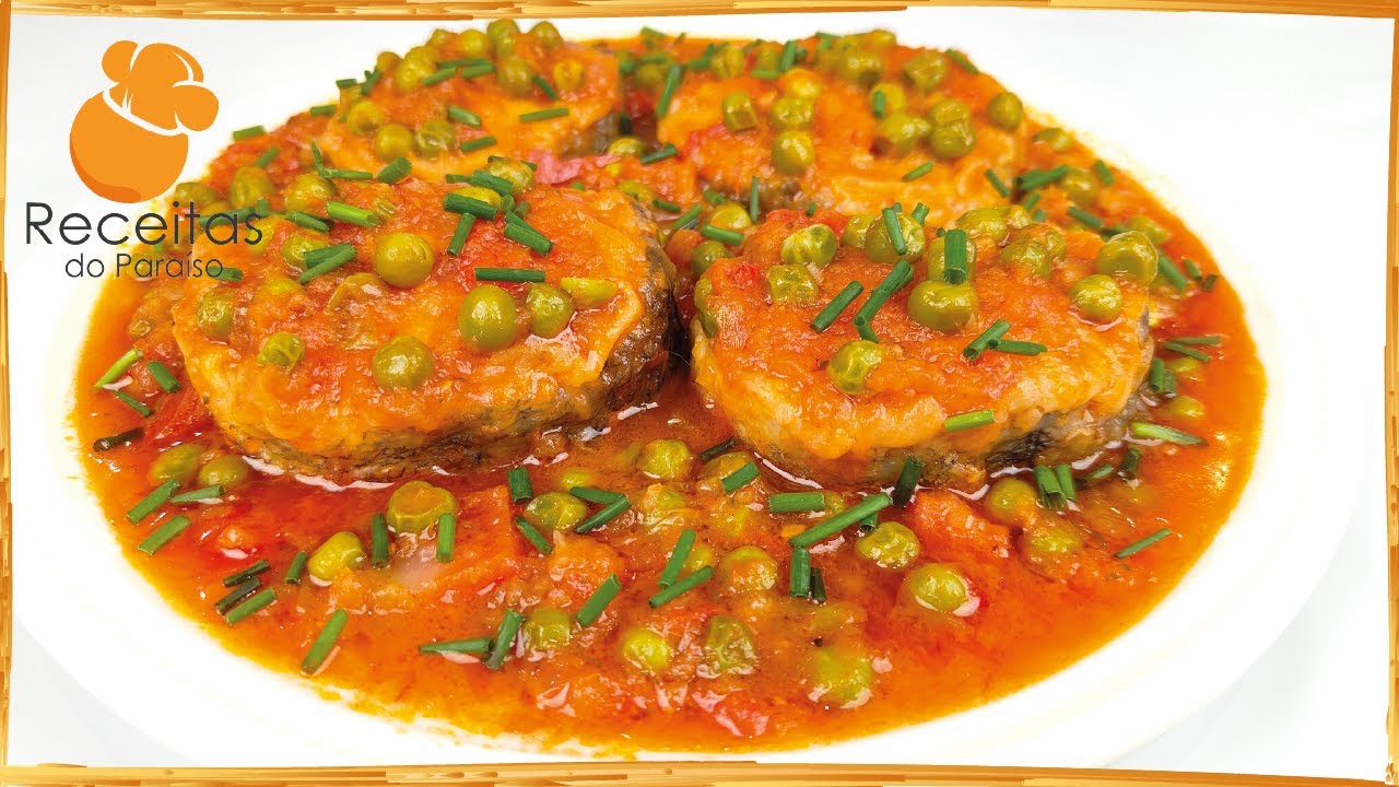 PESCADA COM TOMATE E ERVILHAS (se experimentar esta receita, vai querer mais) |🍎Receitas do Paraíso