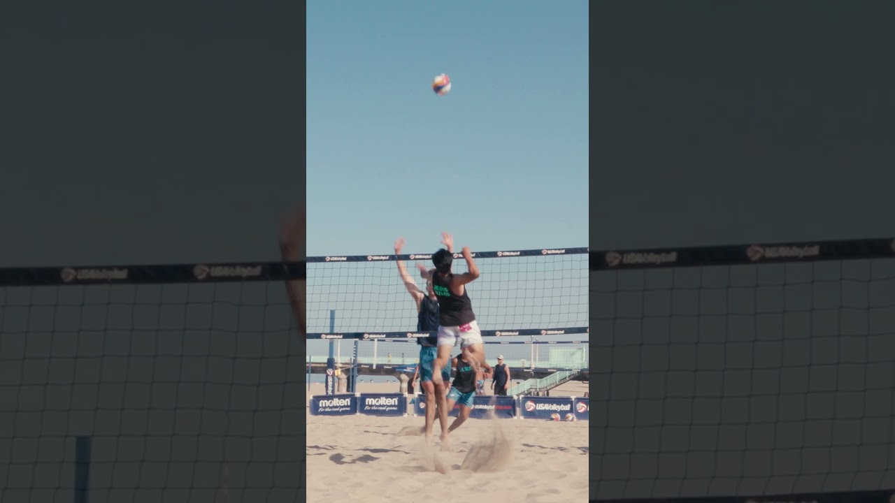 Attack vs Andy Benesh and Miles Partain #beachvolleyball