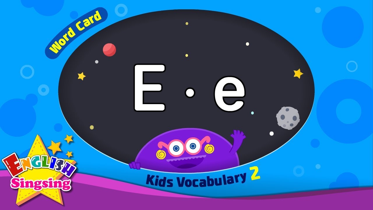 Kids vocabulary compilation ver.2 - Words Cards starting with E, e - Repeat after 